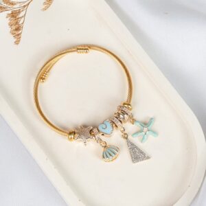 Pulsera Dorada con Charms Ocean